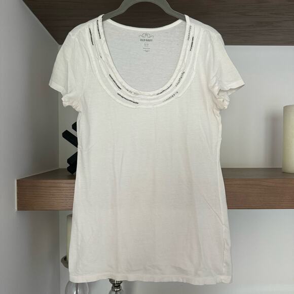 Old Navy Sequin Beaded Top in White - Picture 1 of 5